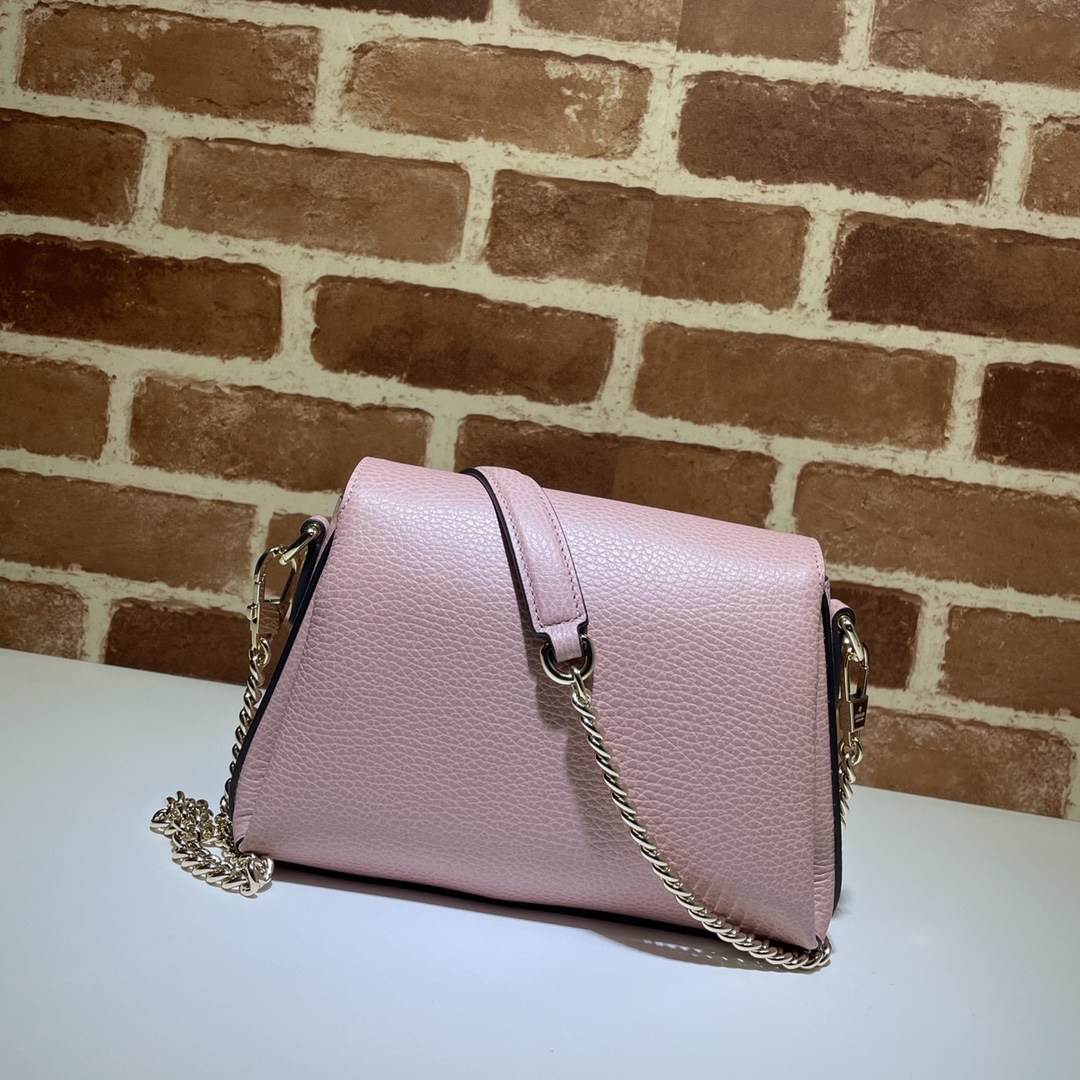 GUCCI古驰金属双G压扣小牛皮单肩斜跨包607720