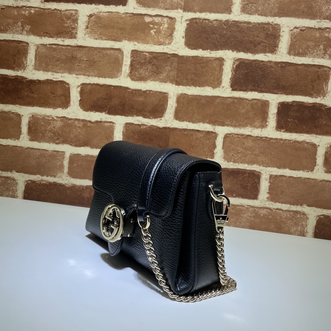 GUCCI古驰金属双G压扣小牛皮单肩斜跨包607720