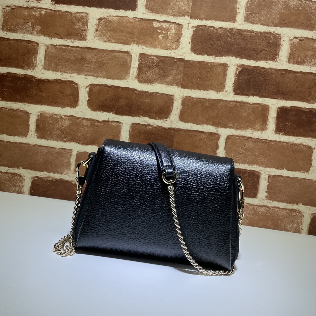 GUCCI古驰金属双G压扣小牛皮单肩斜跨包607720