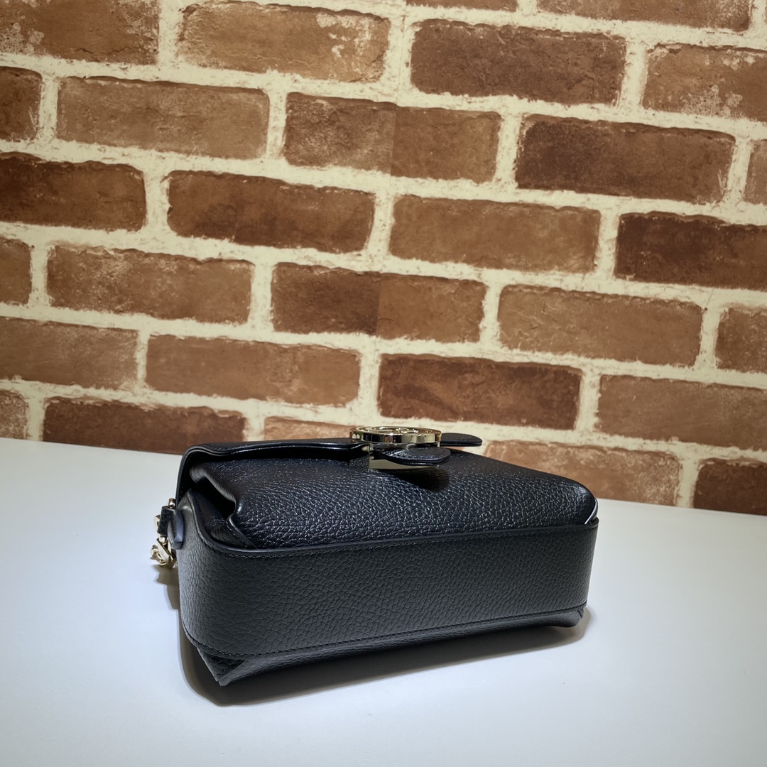 GUCCI古驰金属双G压扣小牛皮单肩斜跨包607720