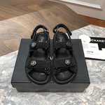 Chanel Shoes Sandals Lychee Pattern All Copper Cowhide Genuine Leather Oil Wax Resin Sheepskin Spring/Summer Collection