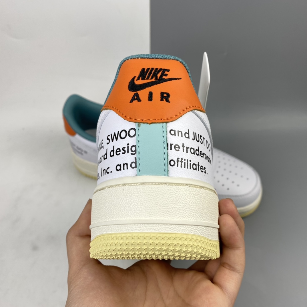 P240 Nk Air Force 1’07 LE”Starfish”空军一号经典低帮百搭休闲运动板鞋“皮革白绿橙黑印花小OW双钩”DM0970-111