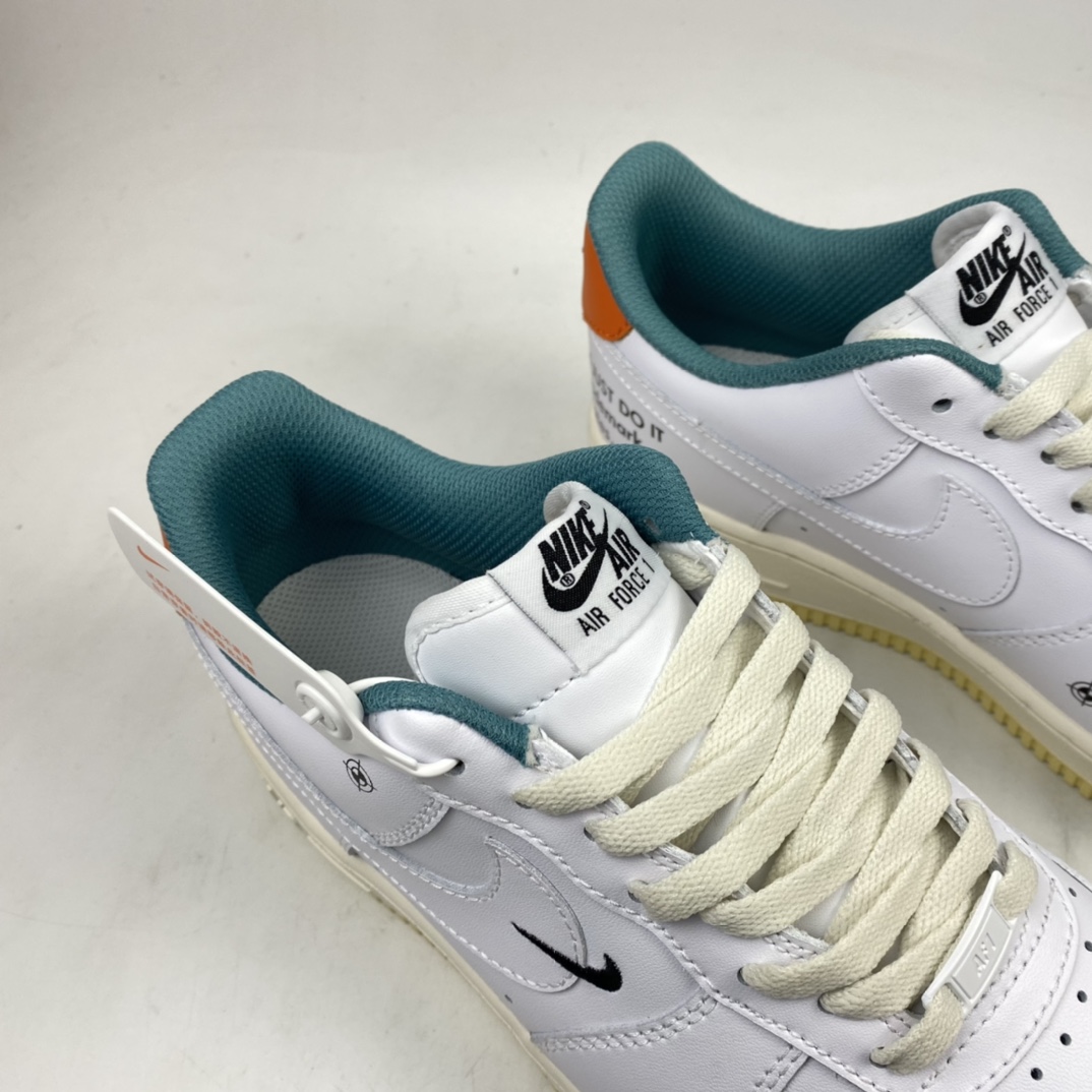 P240 Nk Air Force 1’07 LE”Starfish”空军一号经典低帮百搭休闲运动板鞋“皮革白绿橙黑印花小OW双钩”DM0970-111