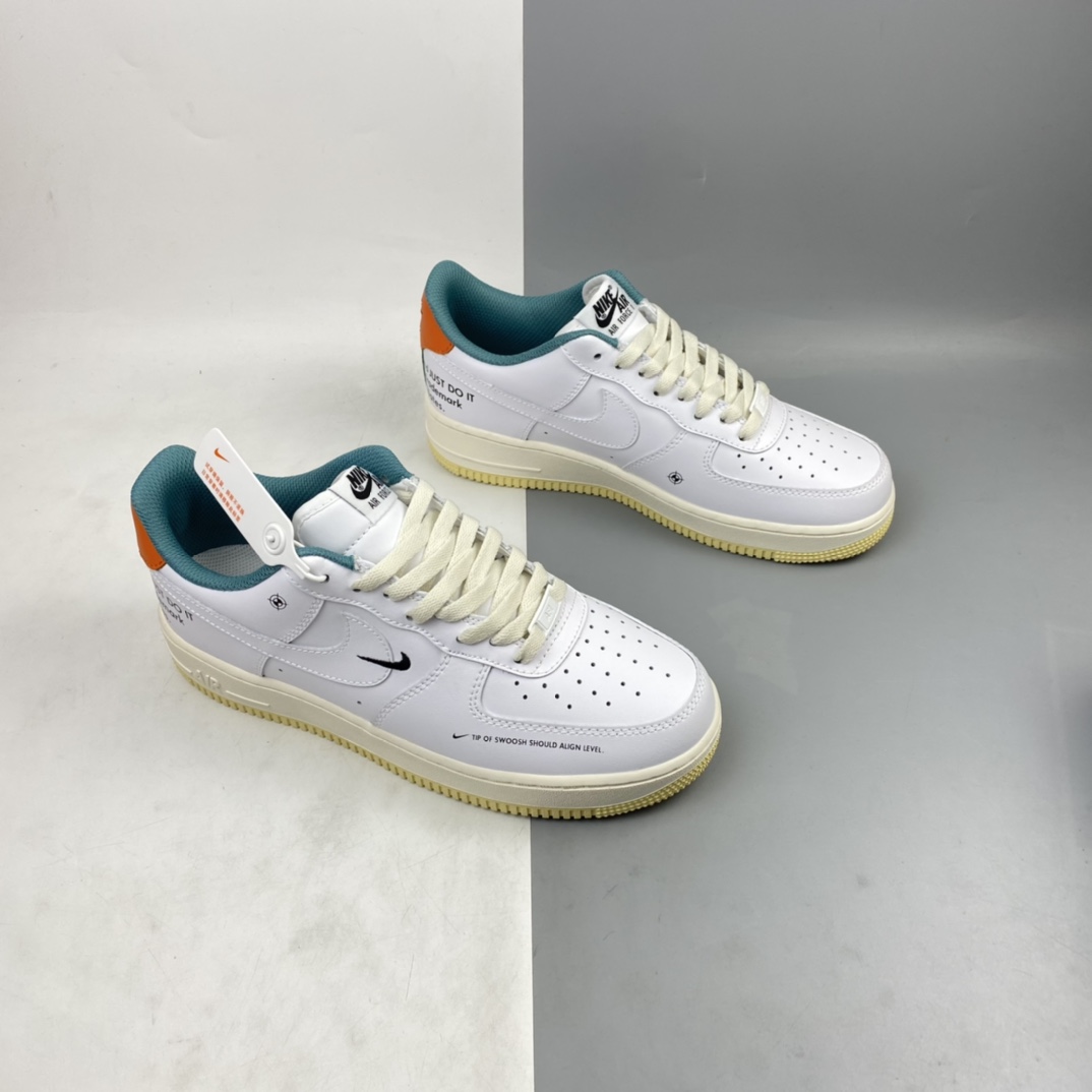 P240 Nk Air Force 1’07 LE”Starfish”空军一号经典低帮百搭休闲运动板鞋“皮革白绿橙黑印花小OW双钩”DM0970-111