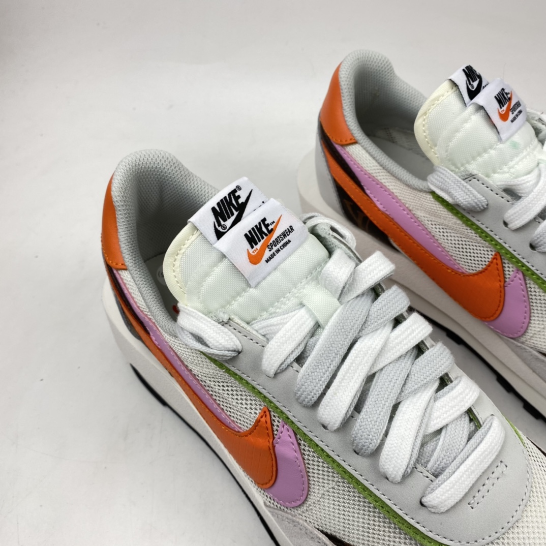P190 Sacai x Nike LVD Waffle Daybreak 联名走秀款 网纱皮面拼接 双勾Swoosh跑步鞋 BV0076-002