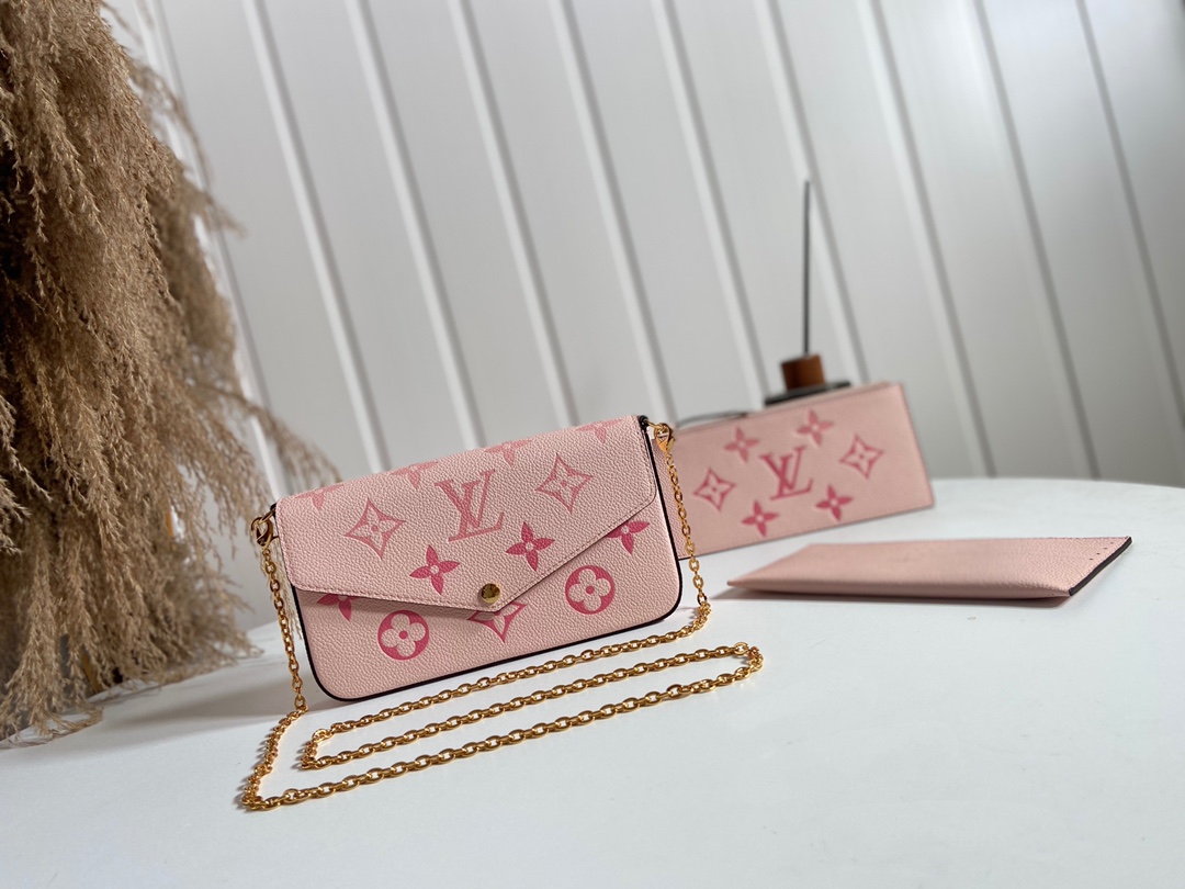 Louis Vuitton Crossbody & Shoulder Bags Pink Empreinte​ Summer Collection Pochette Chains M80498