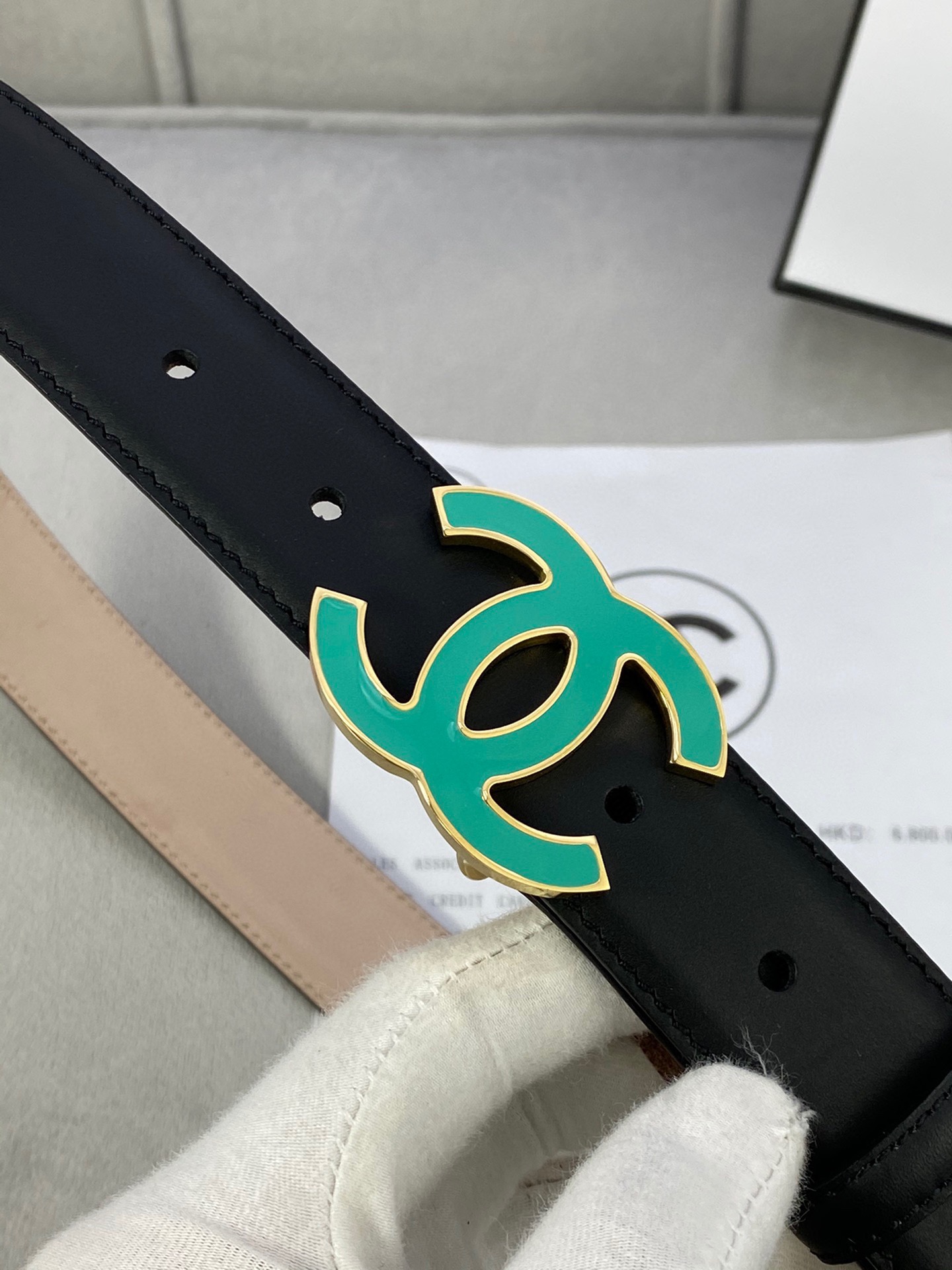  宽度3.0cm Chanel （香奈儿）女士经典款腰带皮带新款光滑内衬磨砂牛皮银色/精品磨胶钢扣