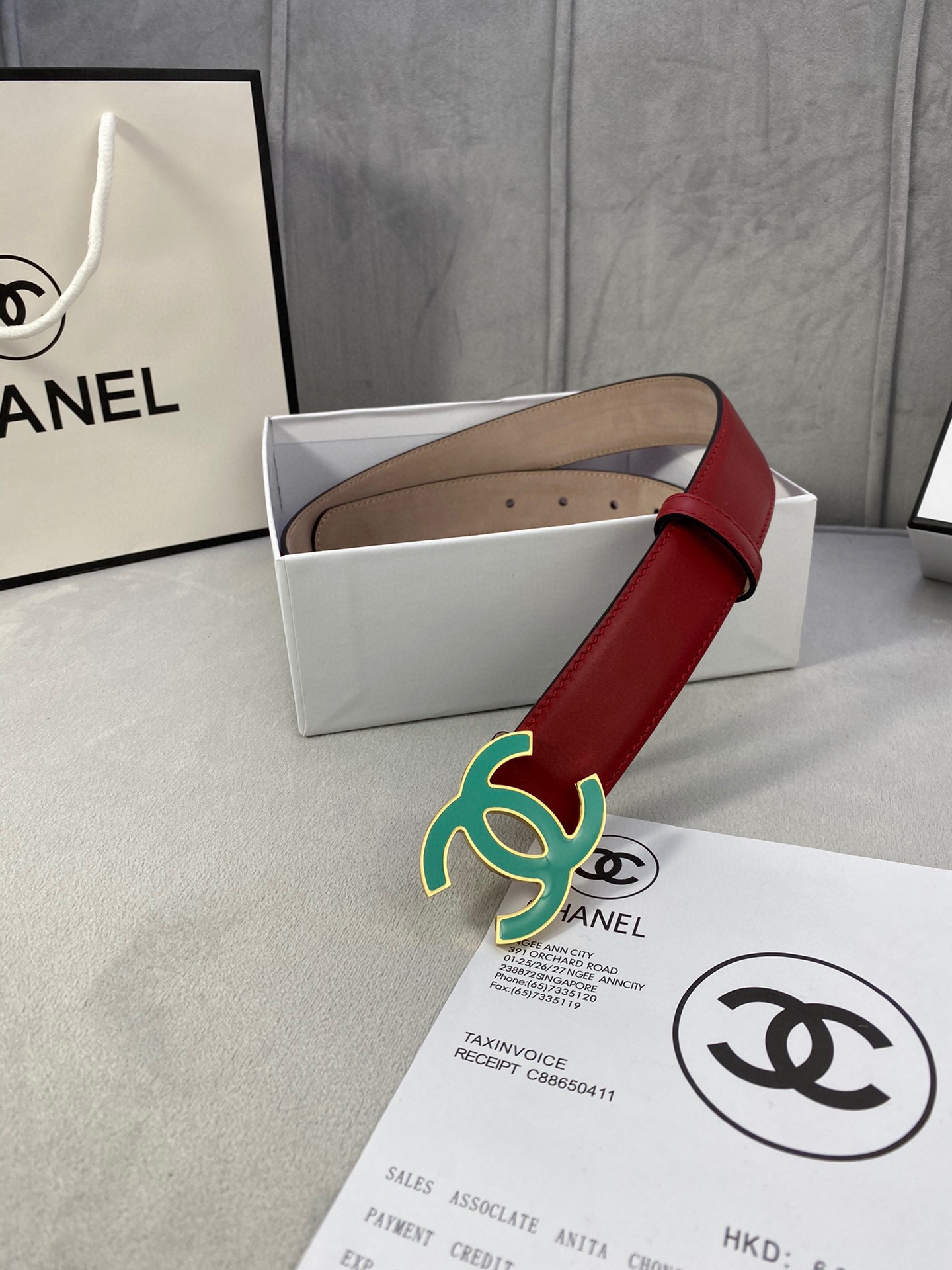 Chanel レディースクラシックウエストベルト 光沢内張りスエードレザー
