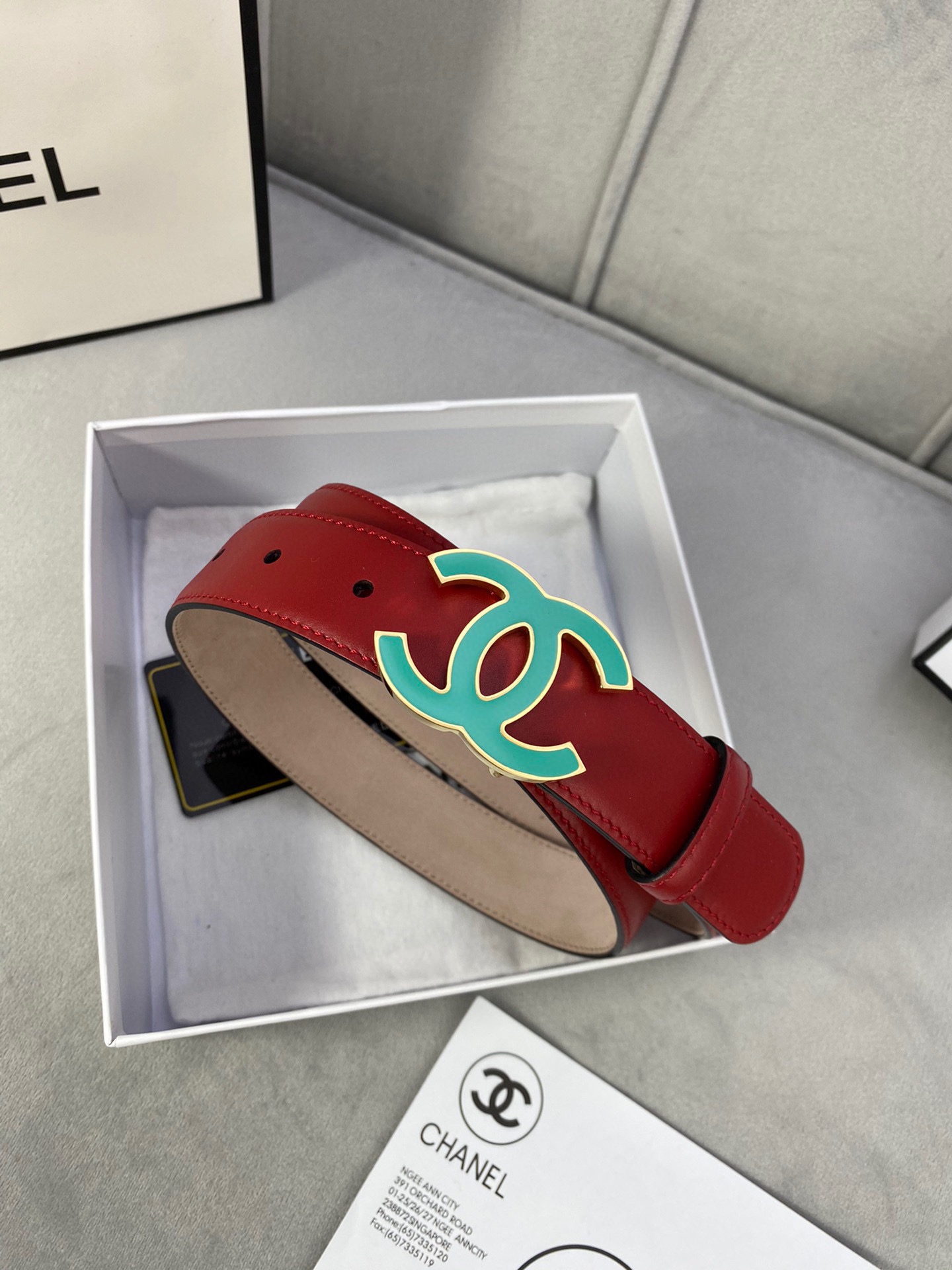 Chanel レディースクラシックウエストベルト 光沢内張りスエードレザー