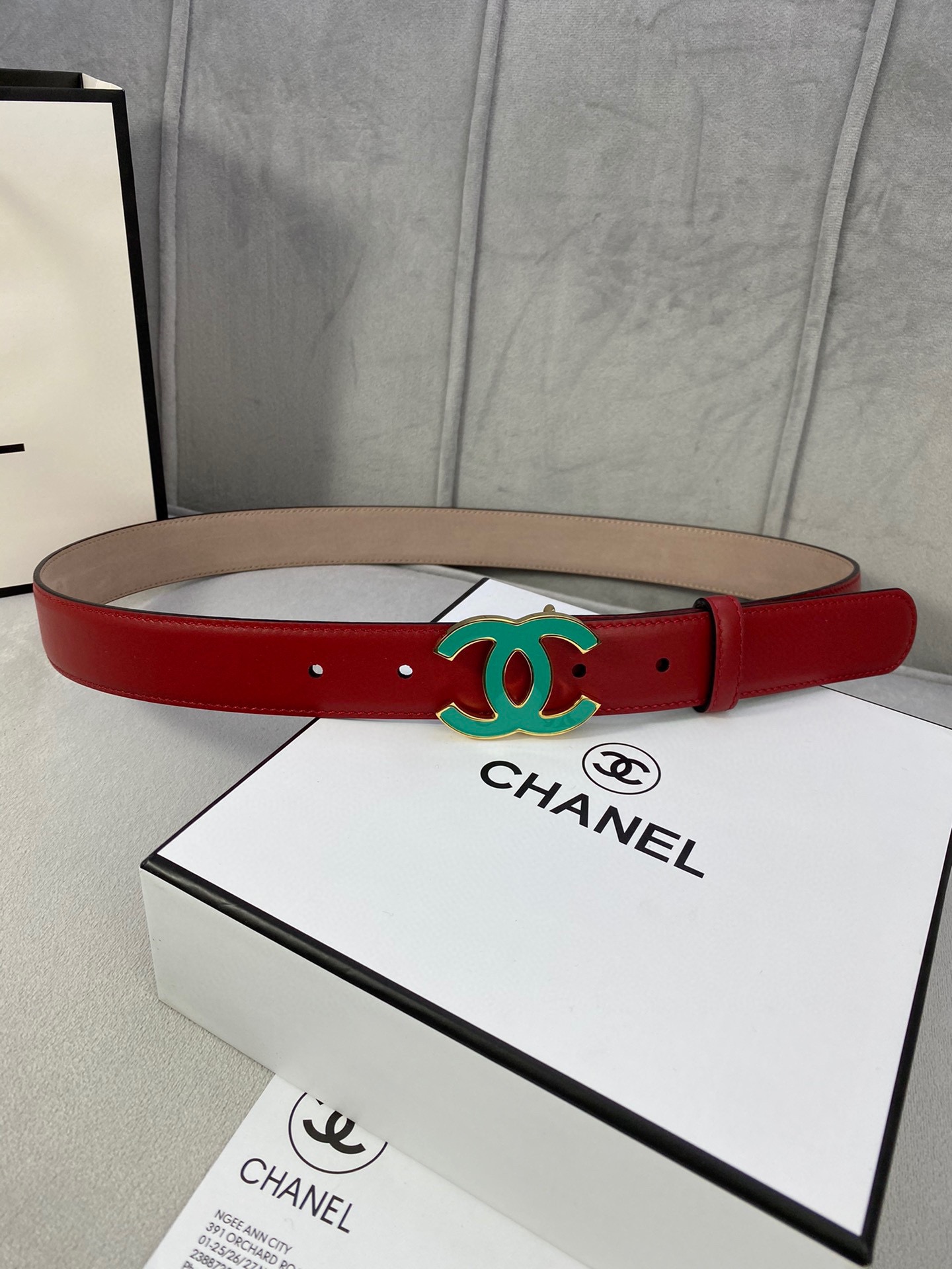 Chanel レディースクラシックウエストベルト 光沢内張りスエードレザー