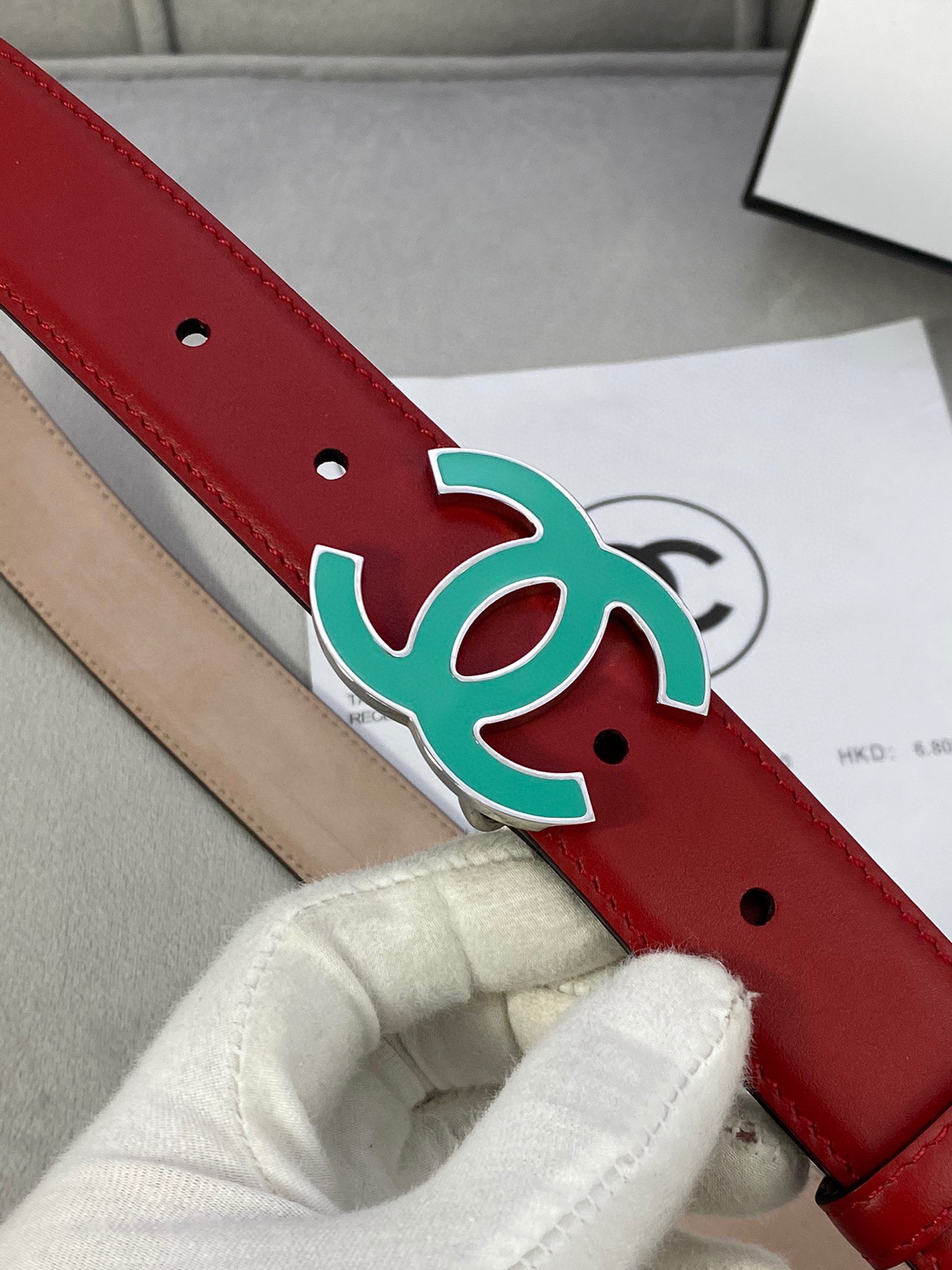 Chanel レディースクラシックウエストベルト 光沢内張りスエードレザー