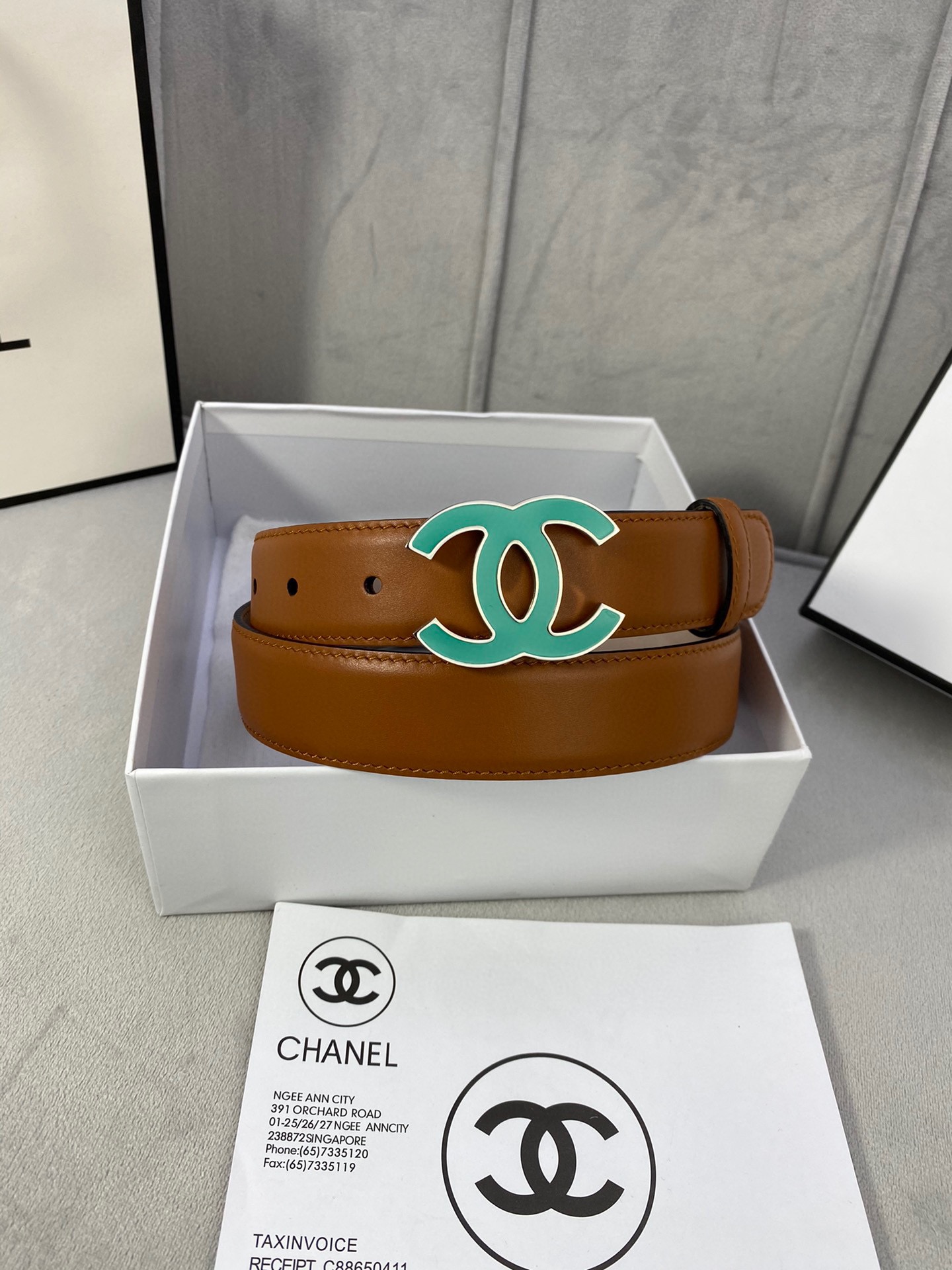  宽度3.0cm Chanel （香奈儿）女士经典款腰带皮带新款光滑内衬磨砂牛皮银色/精品磨胶钢扣