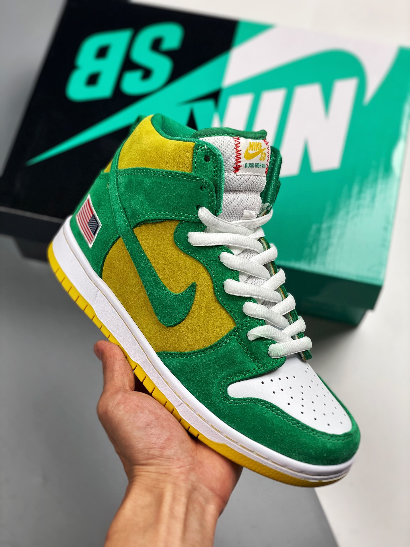 Apoyo en tienda 3 Nike SB Dunk High Oakland Athletics Verde, producción original de fábrica grande #Etiqueta …