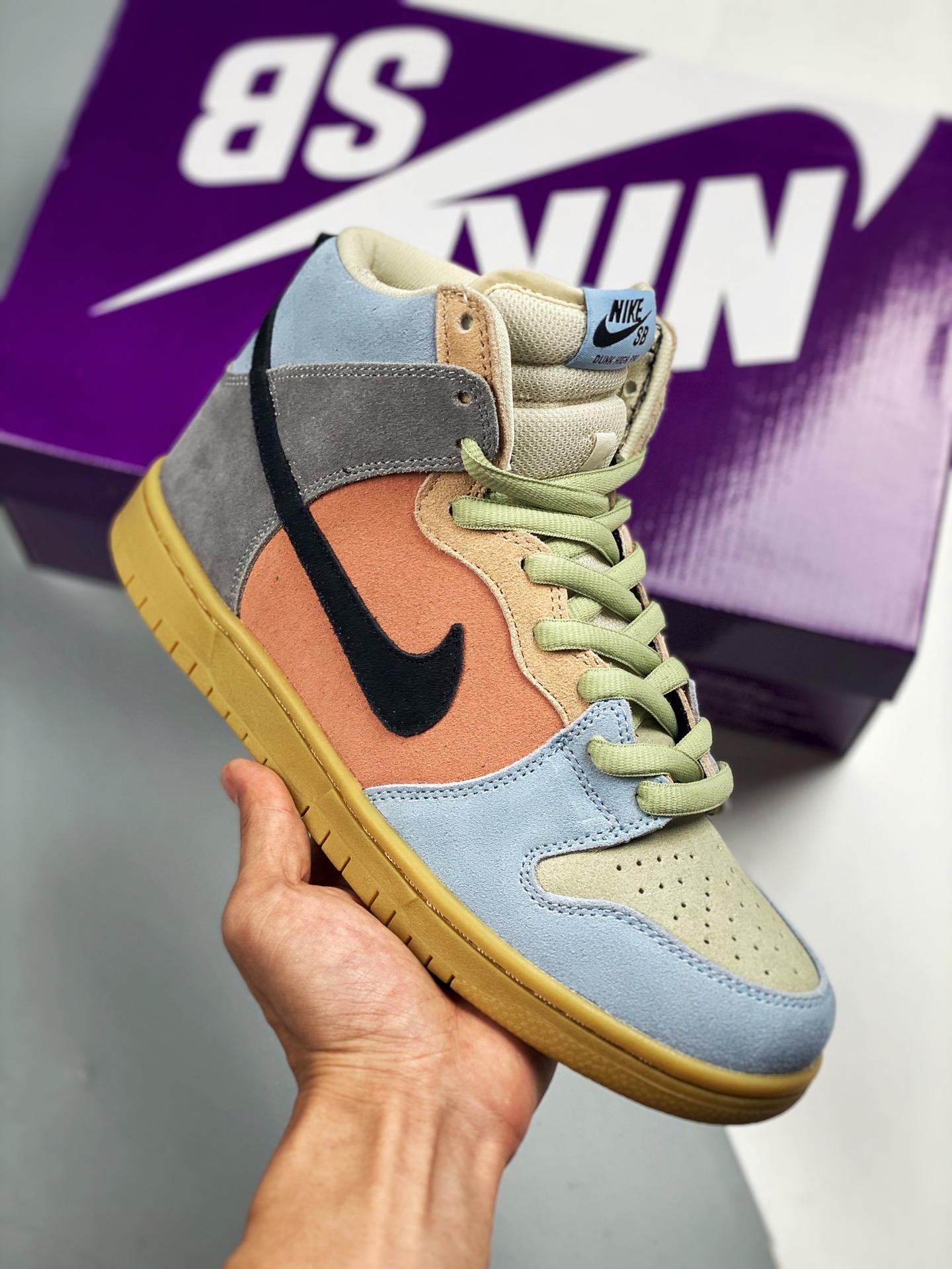 Apoyo para tienda 3 Nike SB Dunk High Pro Spectrum huevo de Pascua, producción original pura de fábrica grande #etiquet…