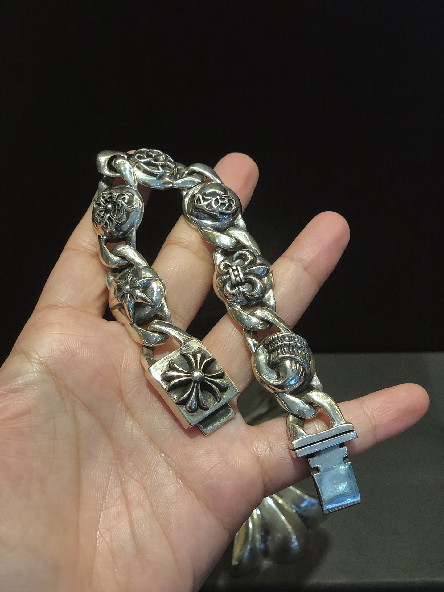Chrome Hearts 𝐂𝐡𝐫𝐨𝐦𝐞 𝐡𝐞𝐚𝐫𝐭𝐬克罗心 Mutil Link粗手链