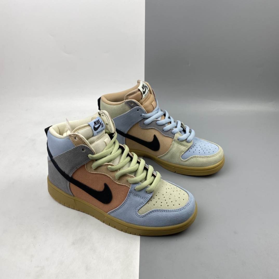 P360 Nike Dunk SB High Spectrum 蓝橙拼接 生胶彩蛋 高帮男子休闲运动板鞋 CN8345-001