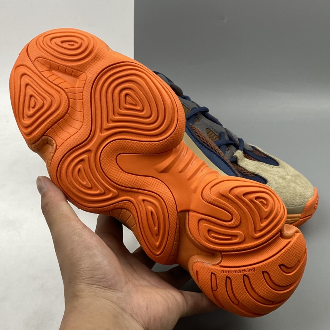 P300 Adidas Yeezy 500 Blush 椰子500侃爷 复古老爹鞋/咖蓝 黄橙 拼色 GZ5541