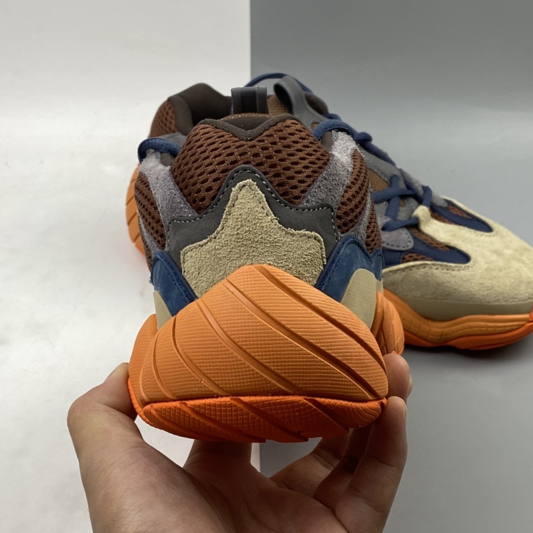 P300 Adidas Yeezy 500 Blush 椰子500侃爷 复古老爹鞋/咖蓝 黄橙 拼色 GZ5541