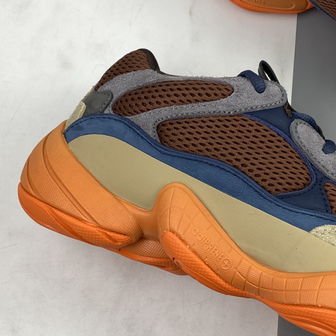 P300 Adidas Yeezy 500 Blush 椰子500侃爷 复古老爹鞋/咖蓝 黄橙 拼色 GZ5541