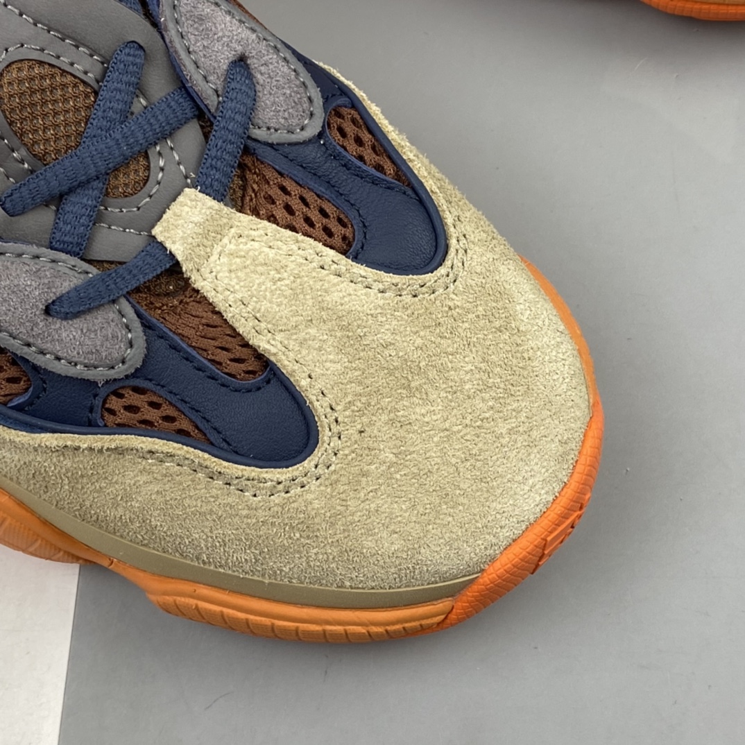 P300 Adidas Yeezy 500 Blush 椰子500侃爷 复古老爹鞋/咖蓝 黄橙 拼色 GZ5541
