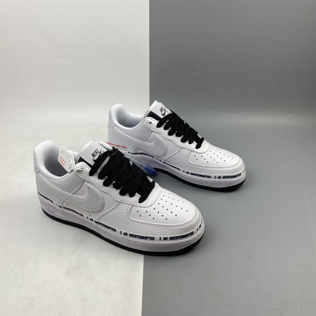 P240 Nk Air Force 1’07 Low x Uniterrupted 白蓝涂鸦詹姆斯联名同款3M反光低帮休闲运动板鞋 352267-801