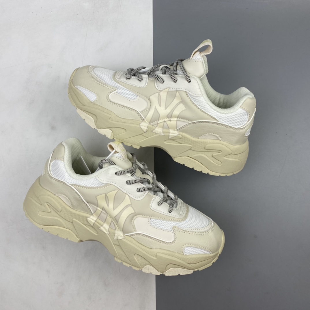 P200 Korea韩国SS19限定发售NY美国榄球洋基队限定 x MLB Big BallCHUNKY Lite厚底老爹厚底休闲运动慢跑鞋 32SHC3111象牙色