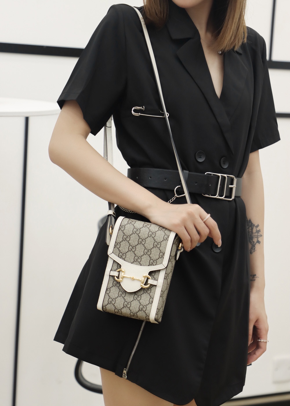 Gucci 马衔扣1955系列迷你手机包 625615 92TCG 9761