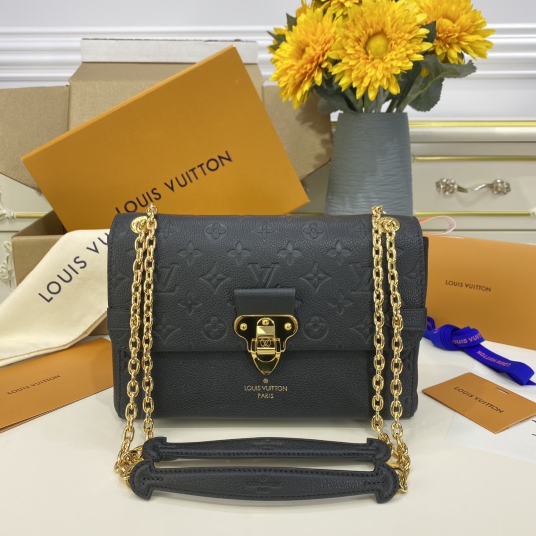 Louis Vuitton LV Vavin Bags Handbags Black Gold All Steel Empreinte​ Cowhide Casual