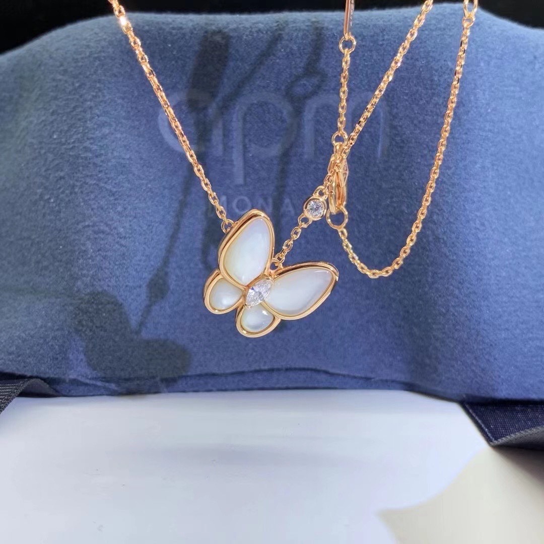 Van Cleef & Arpels ＶＣＡ｜蝴蝶 白贝项链
