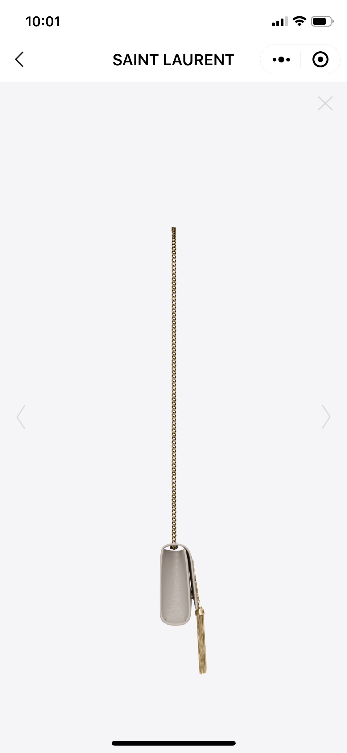 YSL 𝐊𝐚𝐭𝐞 20𝐜𝐦 球纹流苏链条包 474366白色/金扣