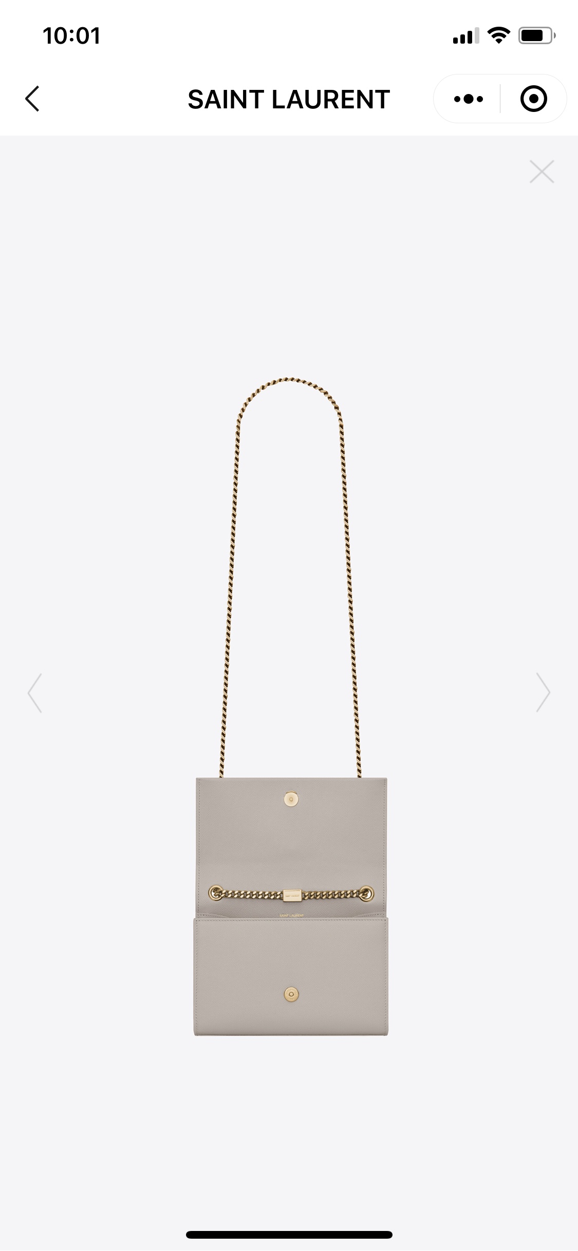 YSL 𝐊𝐚𝐭𝐞 20𝐜𝐦 球纹流苏链条包 474366白色/金扣