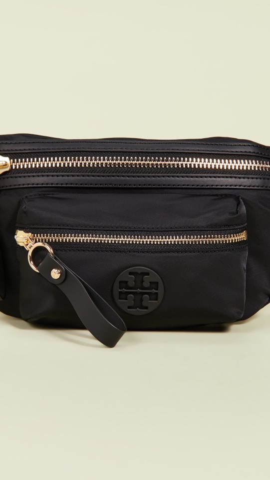 Tory Burch 1905款 TB新款腰包 黑色 尼龙配皮 休闲运动型腰包 胸包 两用型 适合日常使用 轻便