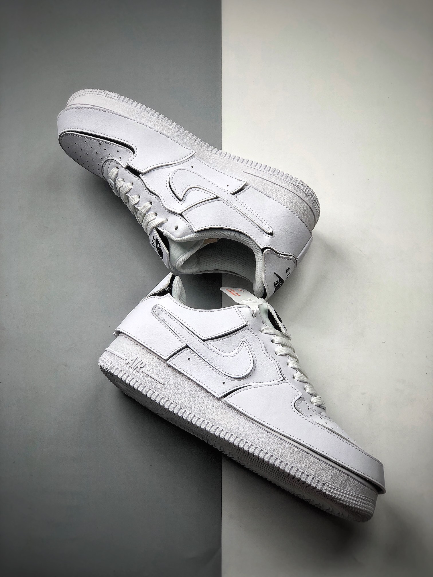240  Nike Air Force 1 Low AF1/1 纯白橙 DIY拆卸拼接魔术贴  CZ5093-100