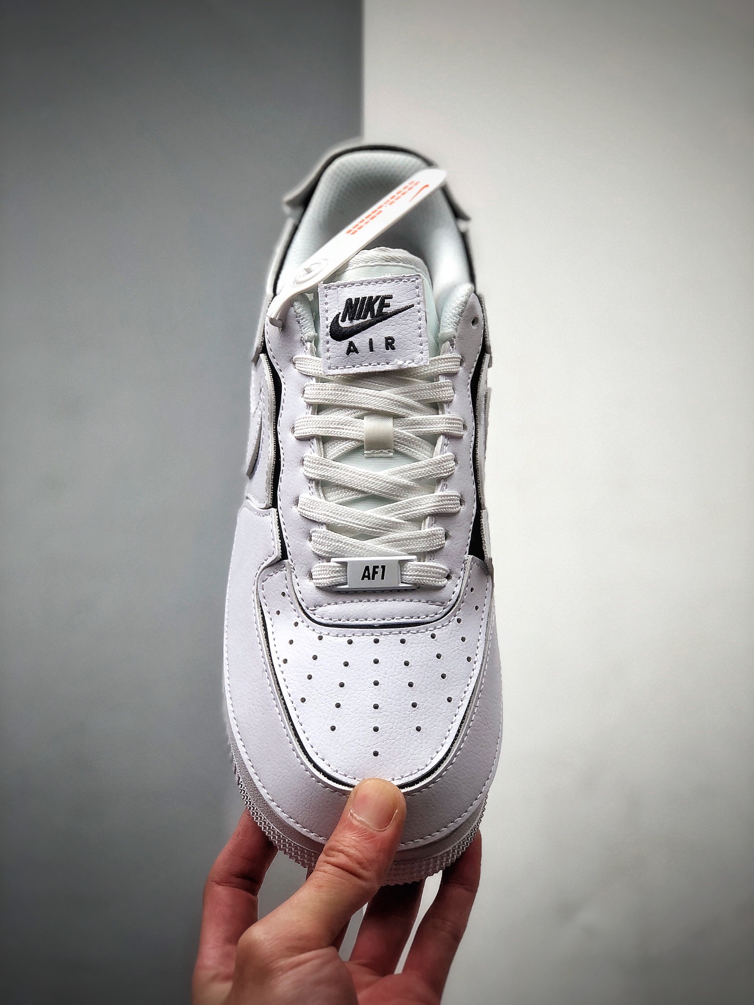 240  Nike Air Force 1 Low AF1/1 纯白橙 DIY拆卸拼接魔术贴  CZ5093-100