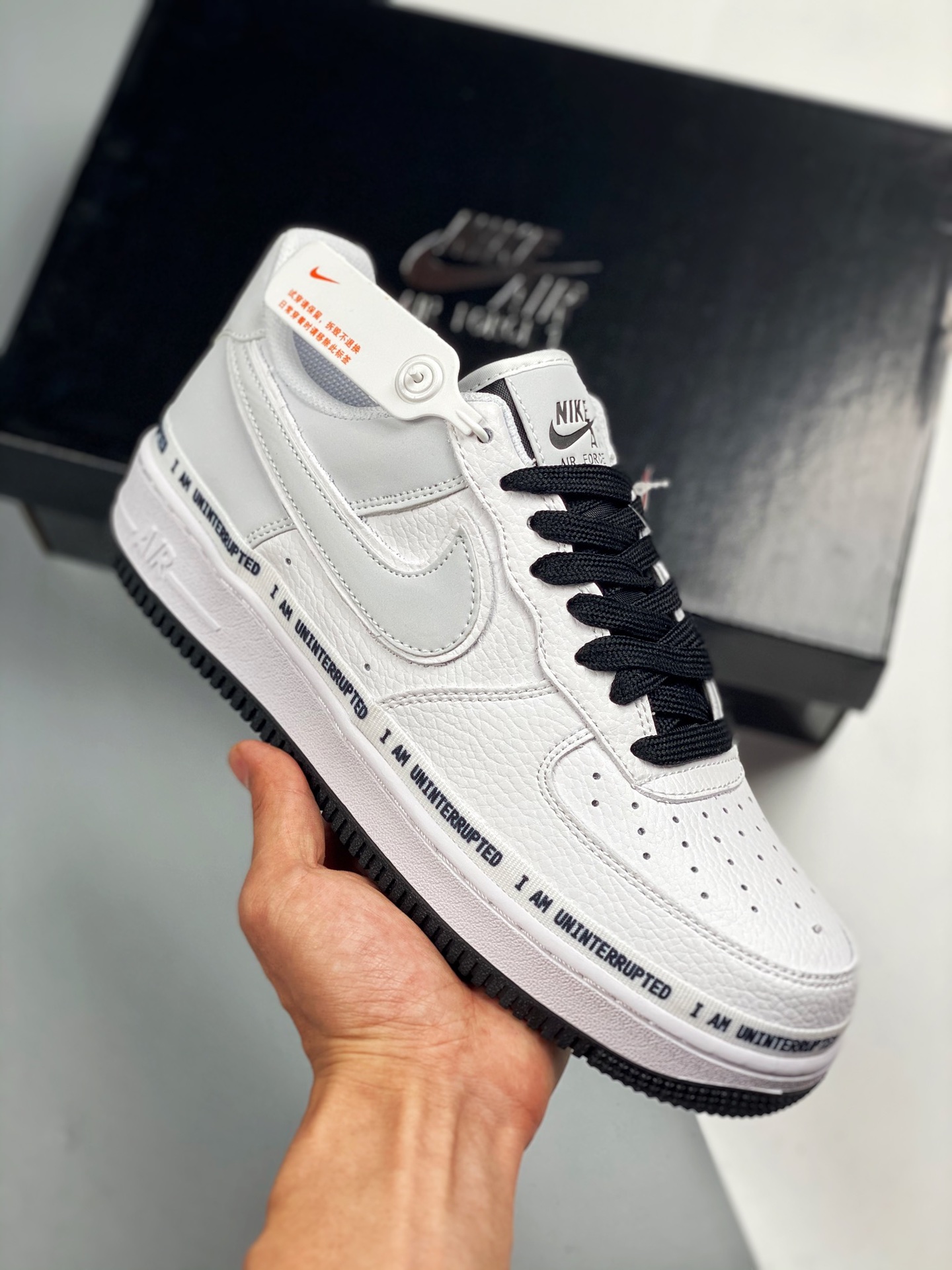 Air Force 1 '07 blanco negro bolígrafo, horma original, cartón original, estilo puro de la Fuerza Aérea, enfocado en el…