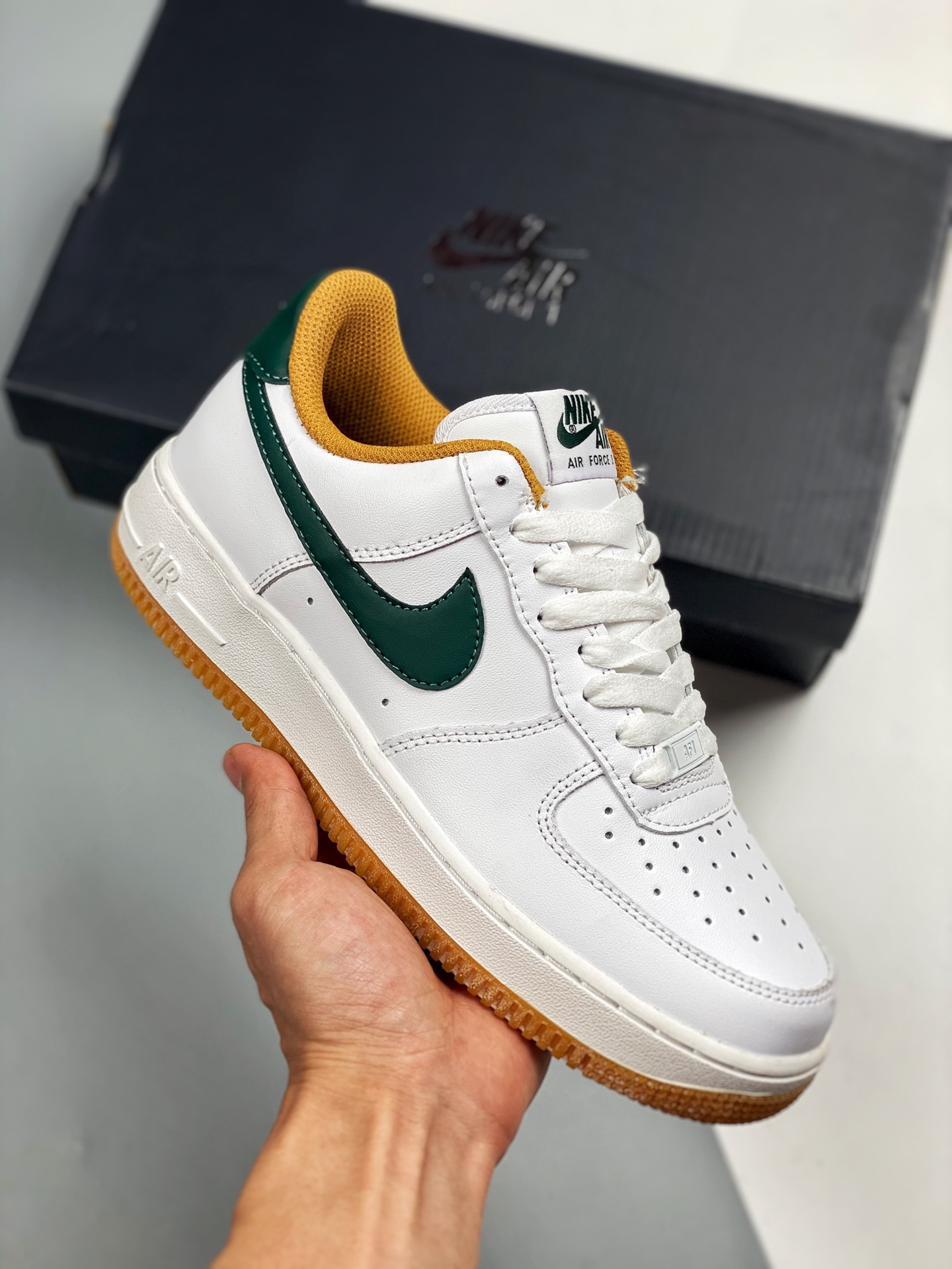 Air Force 1 '07 LX blanco amarillo verde, horma original, cartón original, estilo puro de la Fuerza Aérea, enfocado en …
