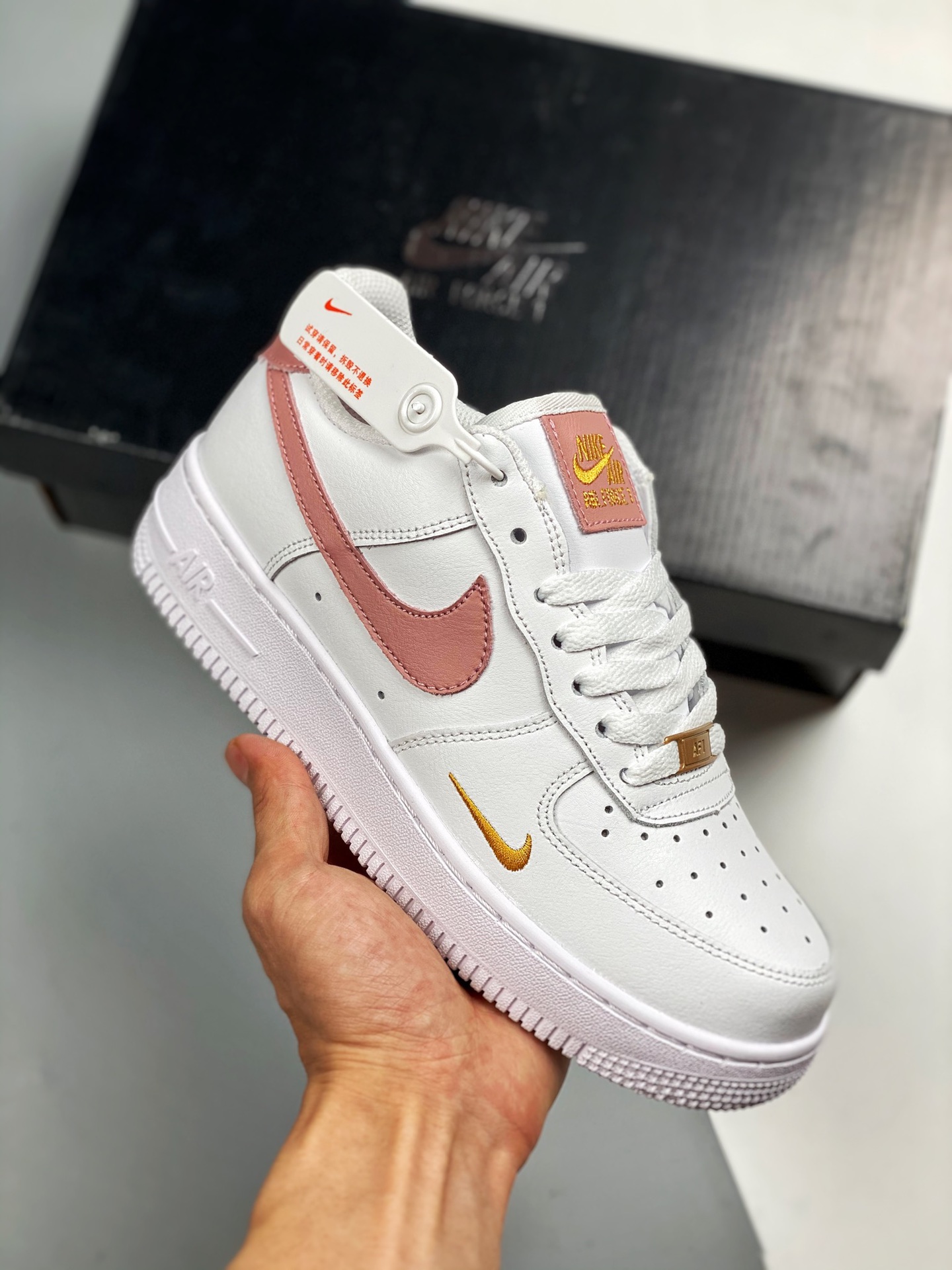 Air Force 1 Low "Rust Pink" blanco rosa, horma original, cartón original, estilo puro de la Fuerza Aérea, enfocado en e…