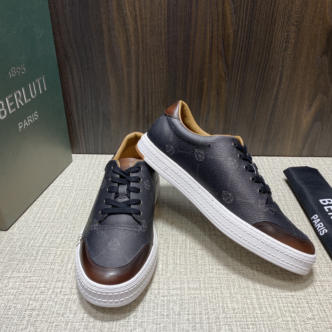 💋💍Berlut* 布鲁提 定制款系列 长期供货 Playtime经典帆布与皮革运动鞋板鞋上🆕 新作#乘