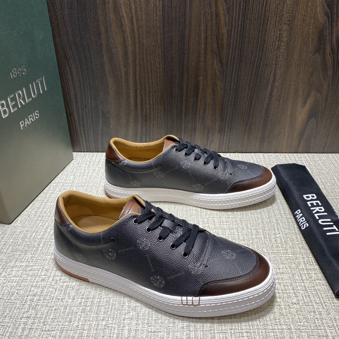 💋💍Berlut* 布鲁提 定制款系列 长期供货 Playtime经典帆布与皮革运动鞋板鞋上🆕 新作#乘
