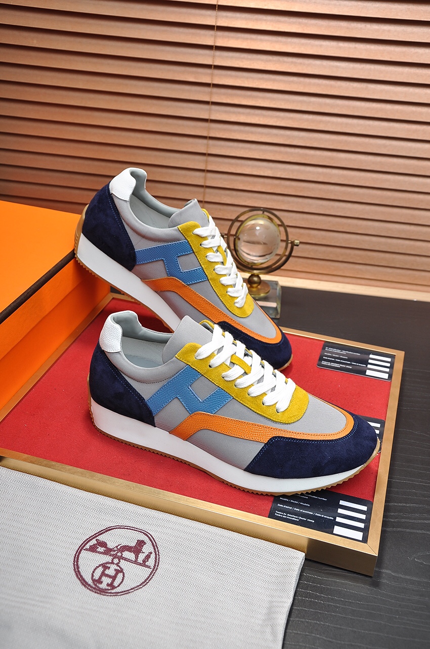 Hermès Men's & Women's Couple Sneakers in Italian Leather, Multi-color 7 i1618512300 4240 5