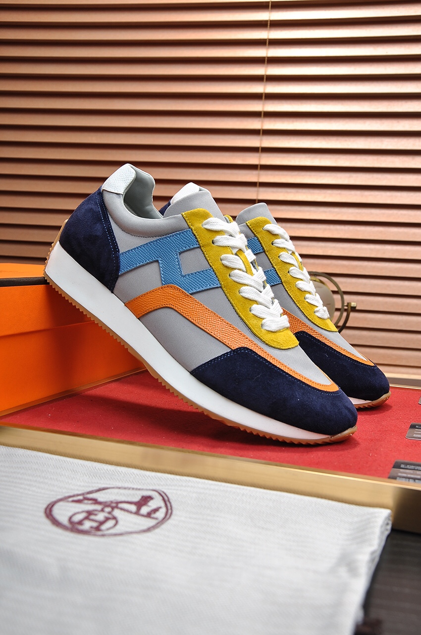 Hermès Men's & Women's Couple Sneakers in Italian Leather, Multi-color 3 i1618512300 6273 1