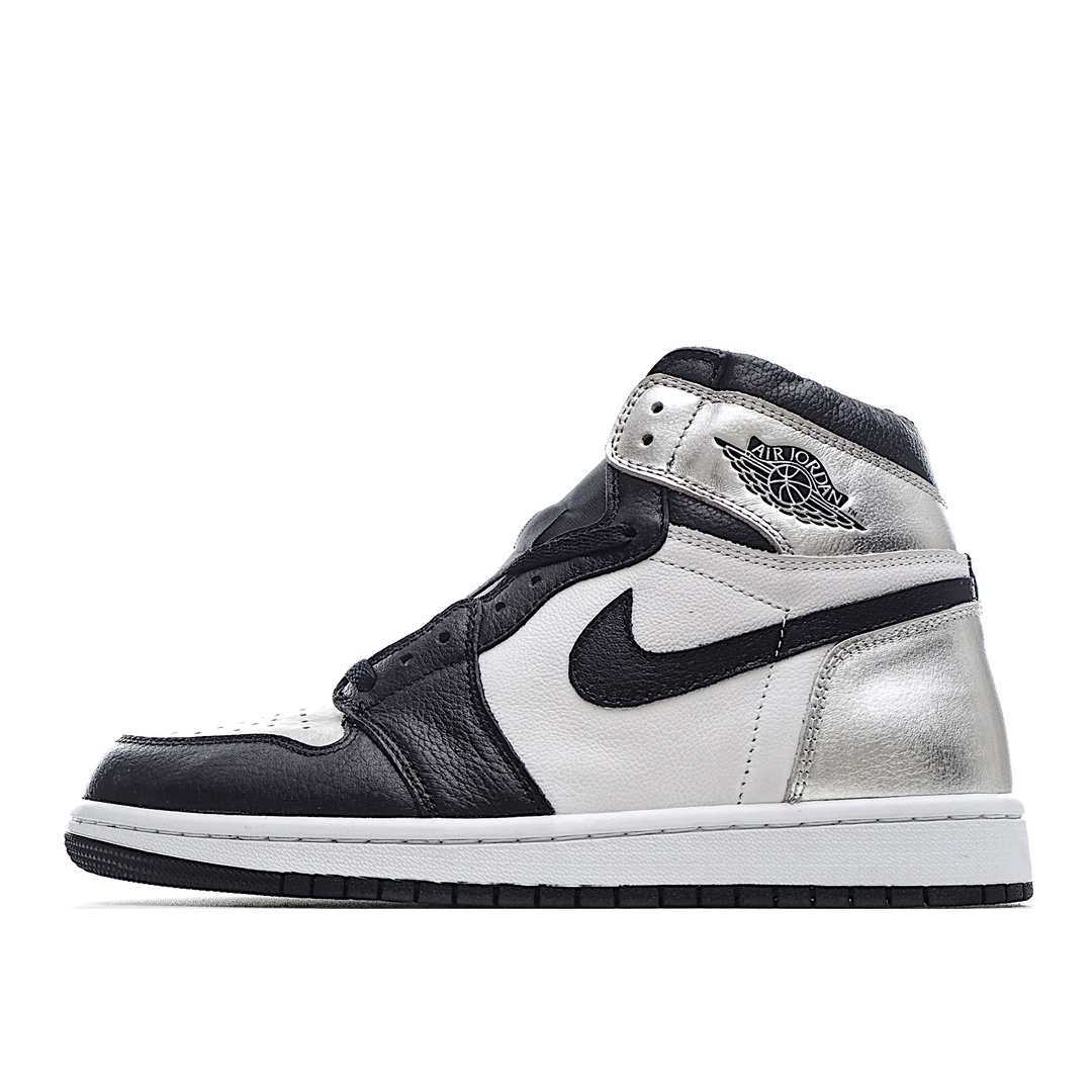 全头层 H0  Air Jordan 1 High “Silver Toe”“Metallic Silver”黑银脚趾