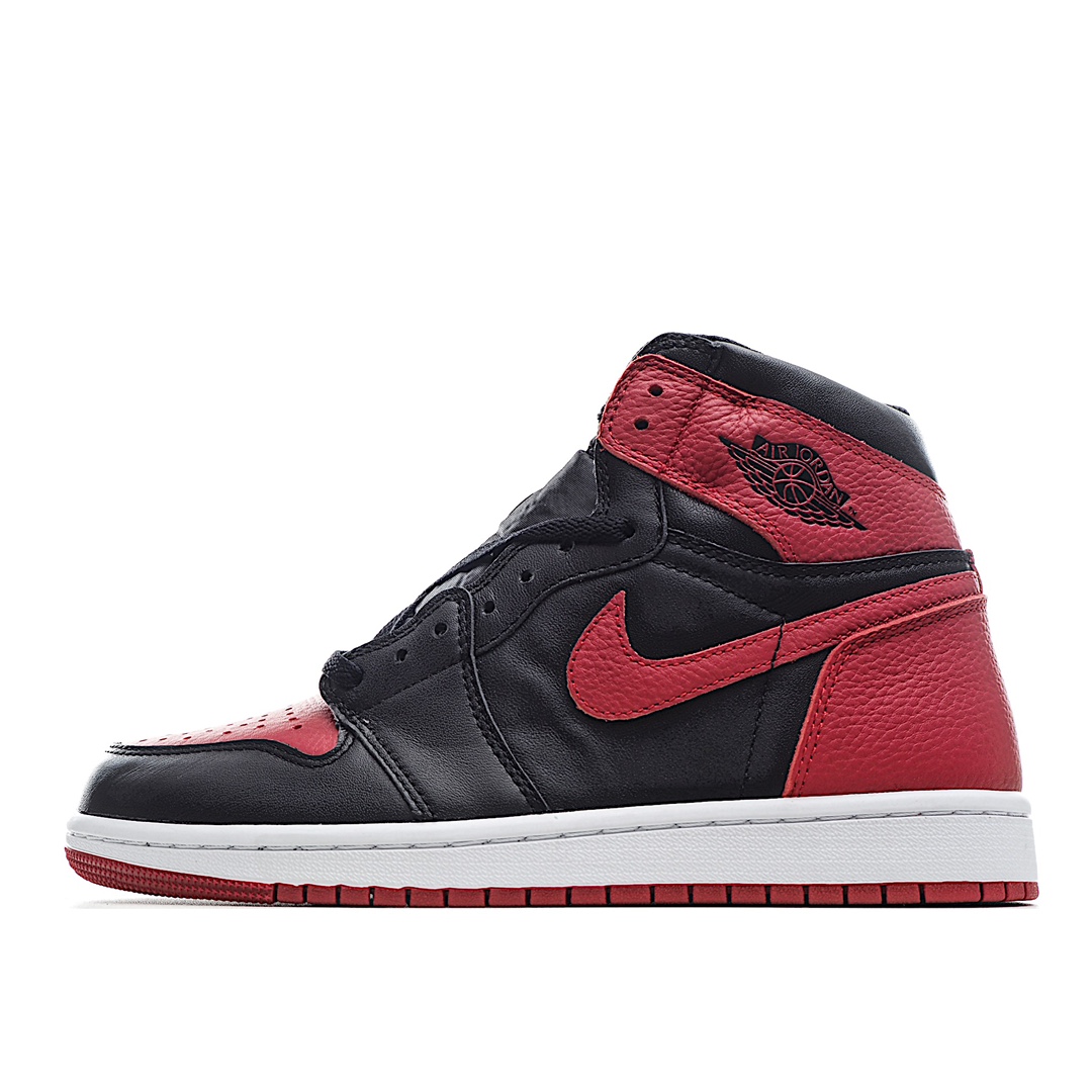全头层 H0  Air Jordan 1 OG Banned 黑红禁穿