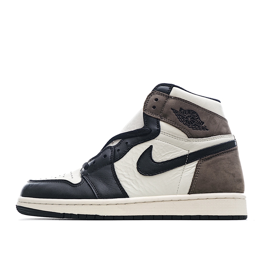 全头层 H5  Air Jordan 1 Retro Og “Dark Mocha”黑摩卡 小倒钩