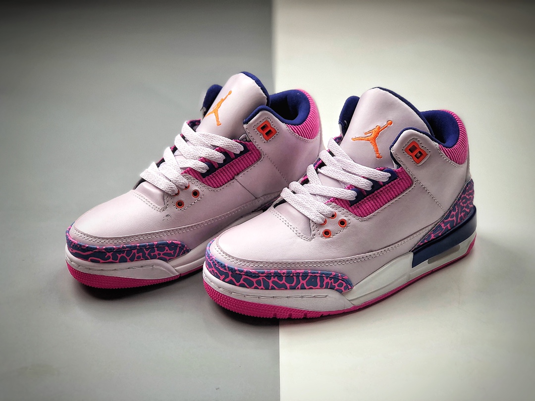 330 乔丹AJ3 爆裂纹粉紫色 Jordan Brand Air Jordan 3 GS。爆裂粉 441140-500