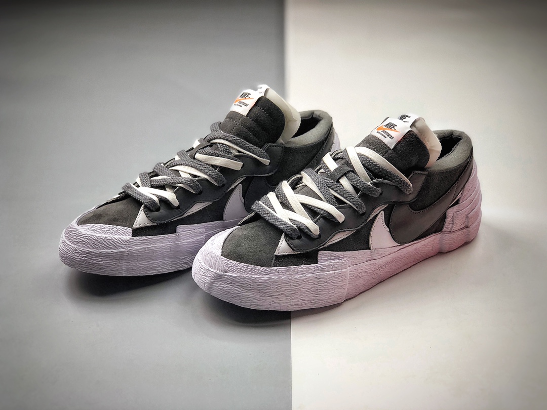 360 SACAI x Nike Blazer Low”MClassic Green”重叠设计前卫开拓者低帮百搭板鞋  DD1877-002