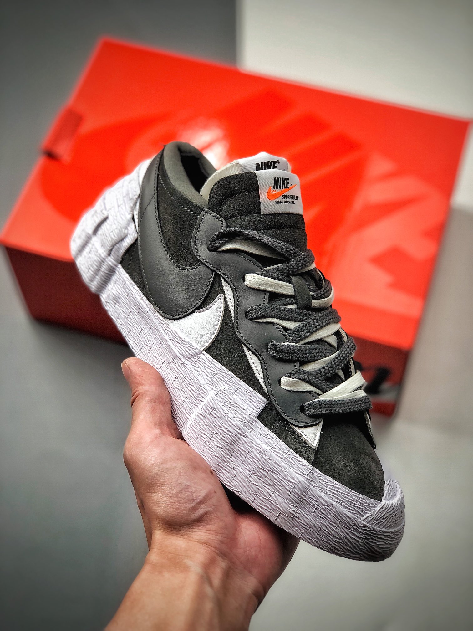 360 SACAI x Nike Blazer Low”MClassic Green”重叠设计前卫开拓者低帮百搭板鞋  DD1877-002