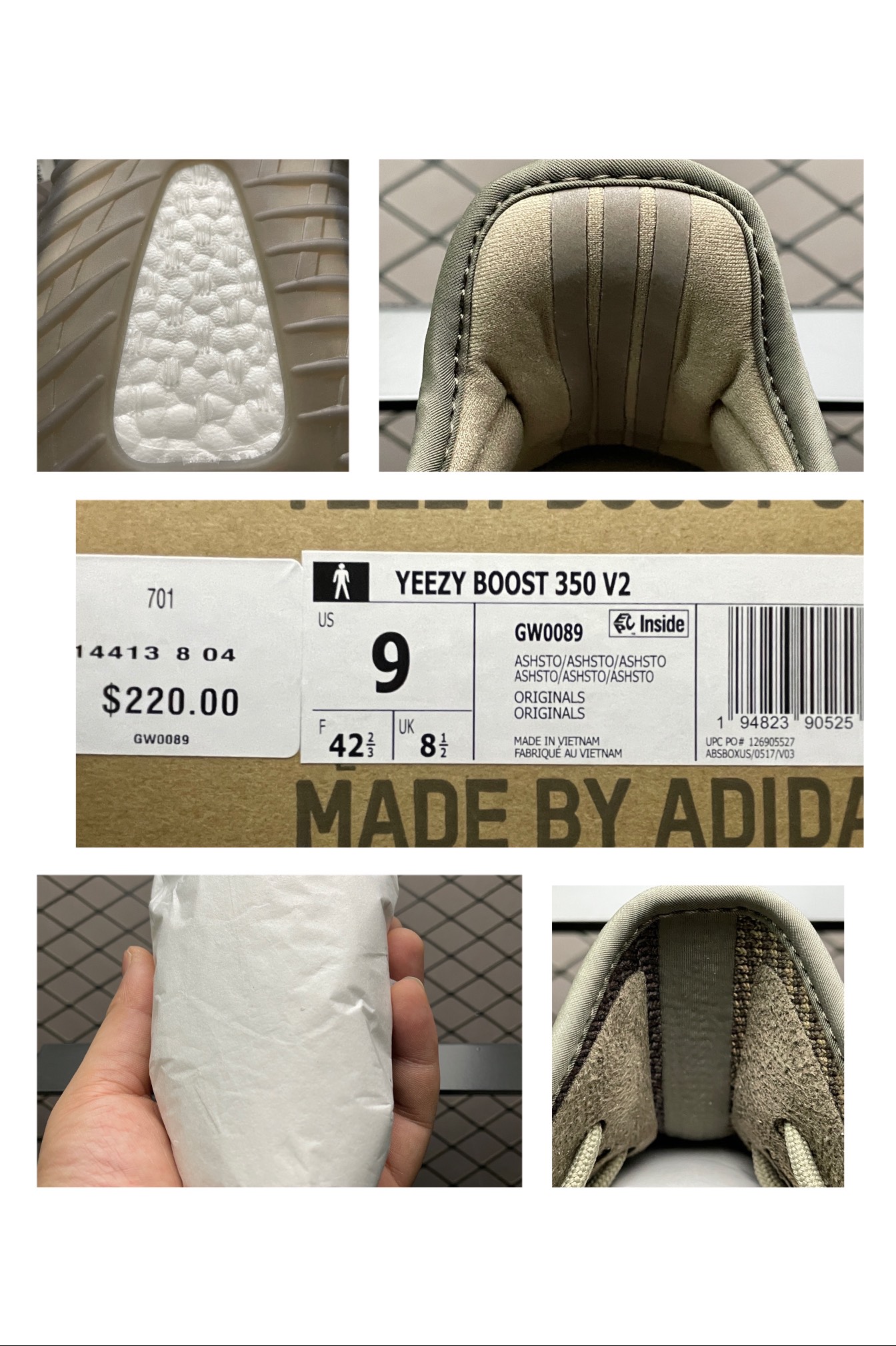 520 纯原版本 AD Yeezy Boost 350V2 侃爷椰子 新配色 ” Ash Stone ” 火山灰 GW0089