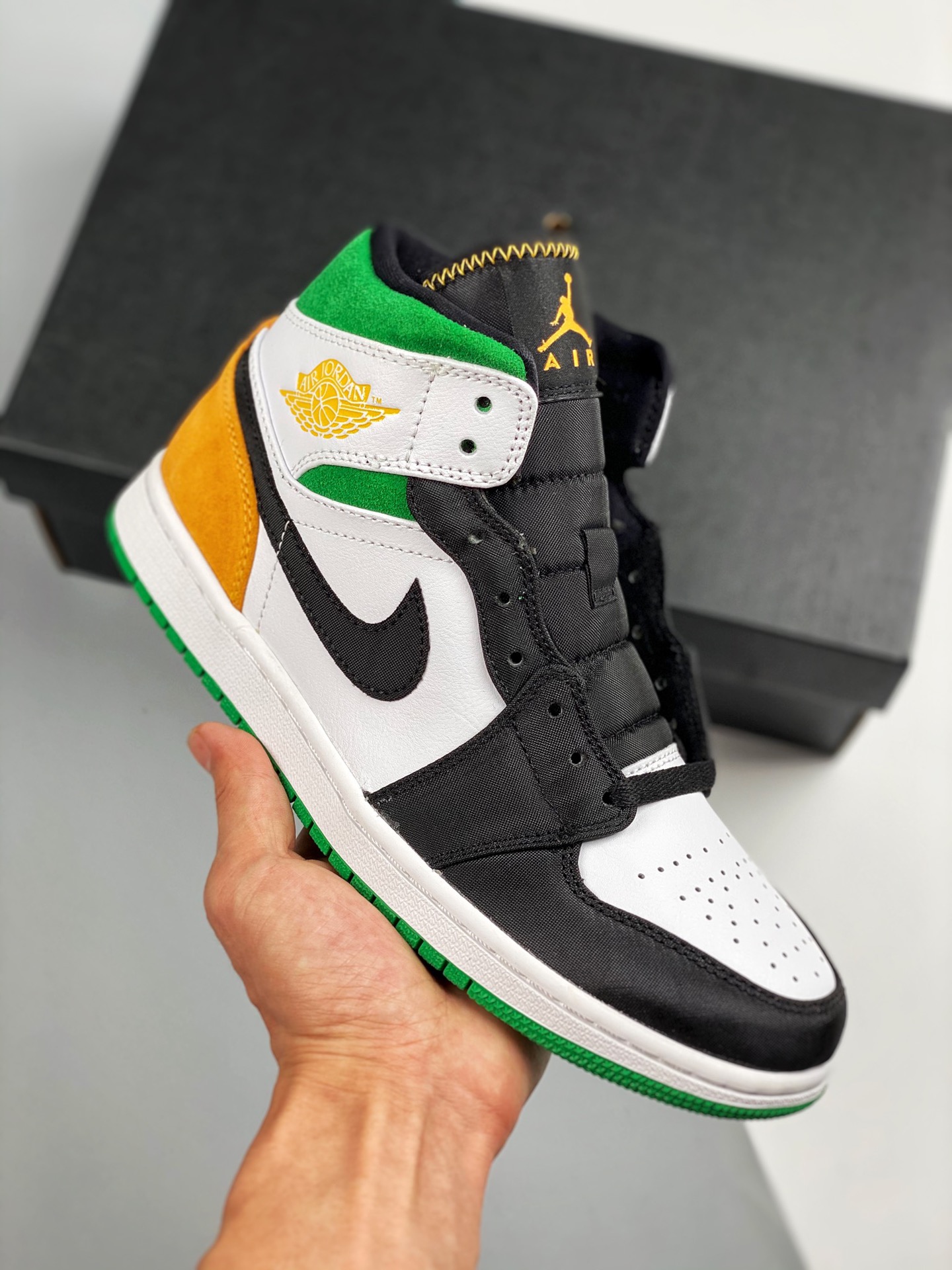 Air Jordan 1 Mid SE Blanco Verde Naranja, el mejor mid-top del mercado, ¡calidad tope! La única versión correcta del me…