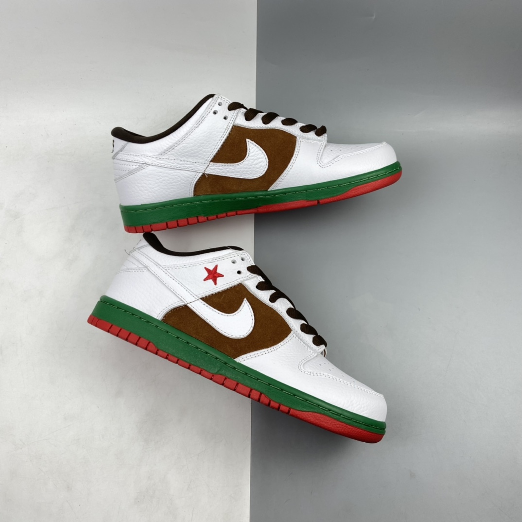 P300 Nike SB Dunk Low Pro”Cali” 白绿棕喜力2004加州限定 扣篮系列低帮休闲运动滑板板鞋 04292-211